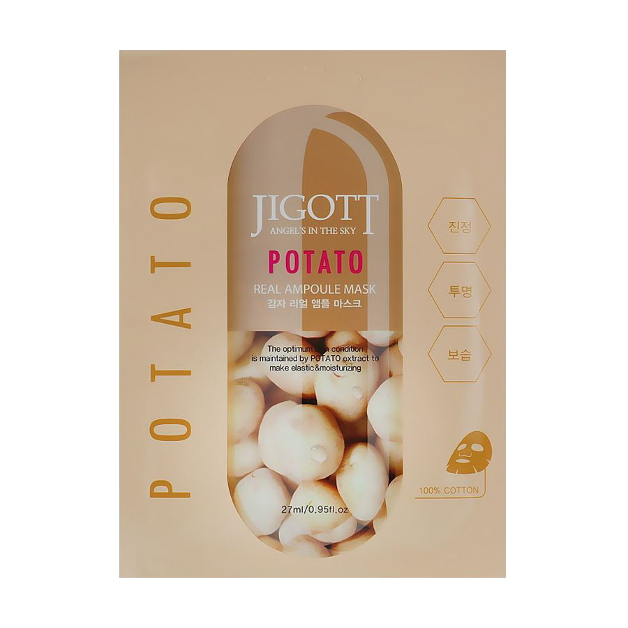 Ампульна тканинна маска для обличчя Jigott Potato Real Ampoule Mask Картопля, 27 мл